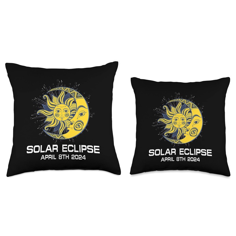 Apri 8th 2024 - Total Solar Eclipse 2024 Throw Pillow