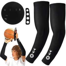 Jeere Basketball Shooting Trainer Kit Basketball Training Sleeve with Off-Hand Trainer Shooting Aid Accessories Improves Arm Strength Shot Alignment for Beginners Athletes Youth Adult
