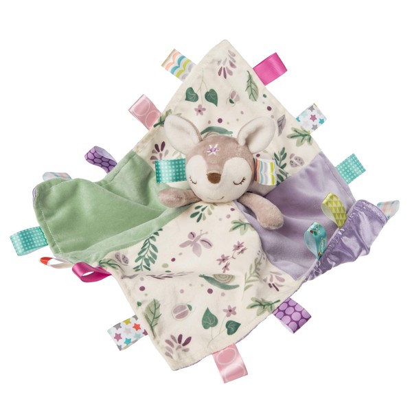 Taggies Soothing Sensory Stuffed Animal Security Blanket, Flora Fawn, 13 x 13-Inches