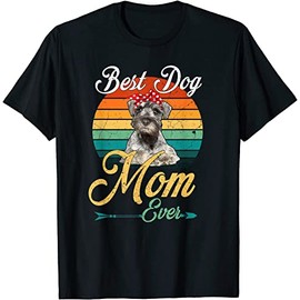 VidiAmazing Best Dog Mom Ever Miniature Schnauzer Mothers Day ds432 T-Shirt Black
