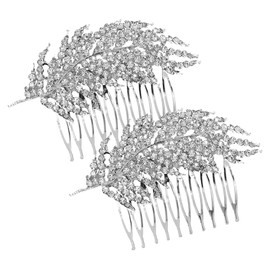 COHEALI 2pcs Bridal Rhinestone Hair Combs for Women Elegant Hair Accessories for Weddings Engagements and Special Occasions Lightweight and Sparkling Design Tone