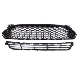 Front Bumper Upper & Lower Grille Grill Kit Replacement for Fusion 2013 2014 2015 2016
