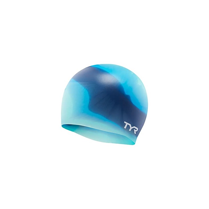 TYR Junior Tie Dye Swim Cap, Blue/Teal