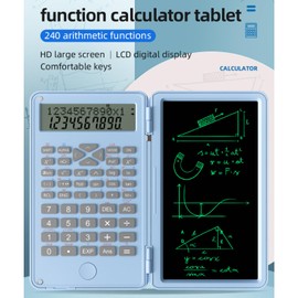 Scientific Calculator with Notepad, 10 Digit LCD Display Calculator, Pocket Mute, Multifunctional Desktop Calculator for Students, Secondary School and College (Black)