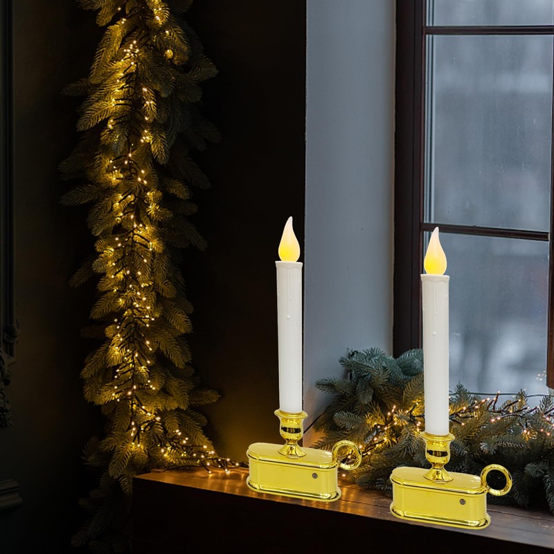Abeja 4 Pack Christmas Candle Lights, Battery Operated Window Candle
