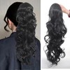 Msysmyx Black Drawstring Ponytail Extension Long Black Curly Drawstring Ponytail