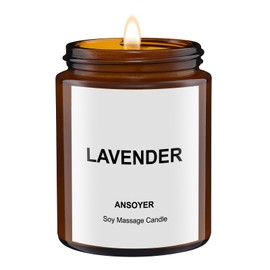 Low Temperature Massage Oil Candles for Massage Therapy - Soy Massage Candles for Relaxation- Date Night's Gift, Body Oil & Lotion Scentd Candles,128g | (Lavender)