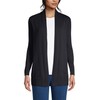 Lands' End Womens Cotton Long Sleeve Open Cardigan Sweater Black