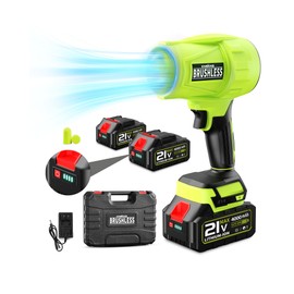 Handheld Leaf Blower Cordless,580000RPM Lightweight Small Leaf Blower with 2 x 4.0Ah Battery and Charger,Powerful Battery Blower for Lawn Care, Patio Cleaning and Dust (Light Green)