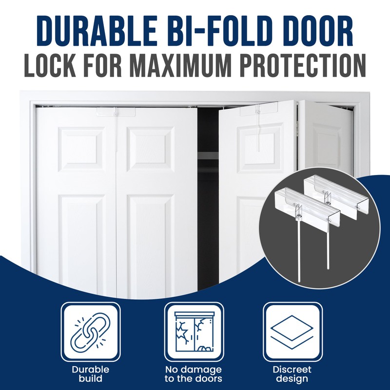 (2- Pack) - Safety Innovations Bi-fold Door Lock - Closet