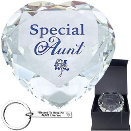 Special Aunt Crystal Heart Diamond 80mm Decor Paperweight, Aunt Gift from Niece Nephew, Auntie Gift, I Love My Aunt, Appreciation Gift for Aunt Birthday Valentines Mothers Day