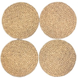 Melody Jane Dollhouse Jute Table Mats Round Place Mats Natural 1:12 Dining Room Accessories