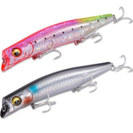 CONTYU Chivas Lures Set Minnow 2pcs 122mm 21g MD Floating Moving Center of Gravity (Color A' (Set of 2), 122mm/21g MD)