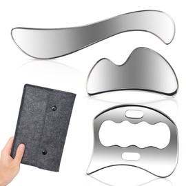 3 in 1 Muscle Scraper Stainless Steel Gua Sha Set Scraping Massage Tool, Soft Tissue Physical Therapy Used for Arms, Neck, Back, Legs