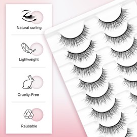 EXTENIFY False Eyelashes Soft Fluffy Lashes 8-16mm Black Band Dramatic Stirp Eyelashes For Wedding and Daily Work (Blcak-101)