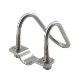 M8 x 25 x 25 Stainless Steel Pipe Clamp Double Pipe Clamp U Shaped Screw Cross Tube Buckle Crossover Clamps Pack of 4