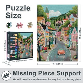Jigsaw Puzzles 1000 Pieces for Adults, European Town Puzzles, Cartoon Fairy Tale Town 1000 Piece Puzzle, Jigsaw Puzzle Toys for Family Game, Finished Size 50x70cm