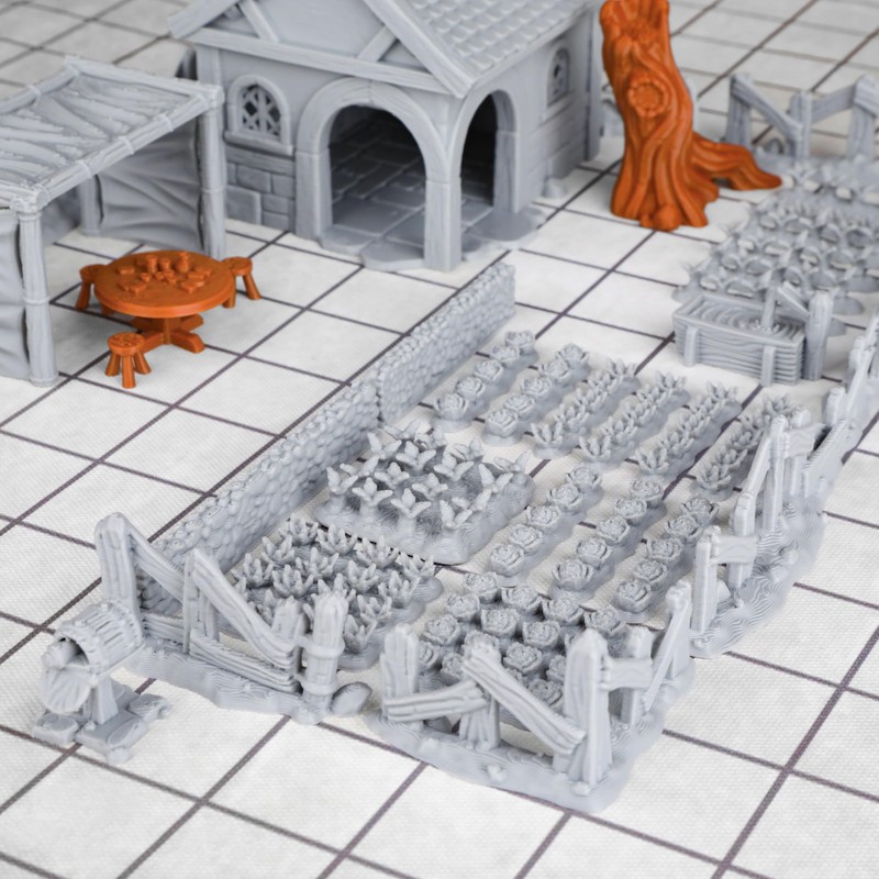 47pcs Village Yard Terrain Set for DND and Tabletop Games,