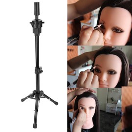 Human Hair Mannequin Head, Hairdressing Training Head Mannequin Clamp Hair Styling Practice, Hairdresser Practice Braiding Styling Manikin Cosmetology (black stand)