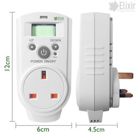 Elixir Gardens Analogue & Digital Plug In Thermostat/Humidistat | Temperature/Humidity Controllers for Heating & Cooling | Quantities from 1-10 | Suitable for Houses, Greenhouses & Pet Shelters