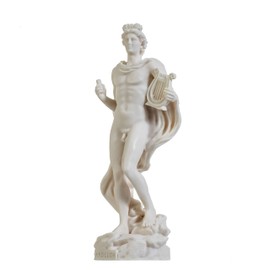 BeautifulGreekStatues Apollo God Of Music Poetry Art Alabaster Statue Sculpture 9.05"
