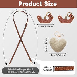 RBDDBR Mini Bag Strap for Longchamp Handbags, Adjustable Shoulder Strap, Crossbody Bag Strap, Replacement Leather Straps for Bags, Shoulder Straps With 2 Fixed Bag Buckles for Mini Bag