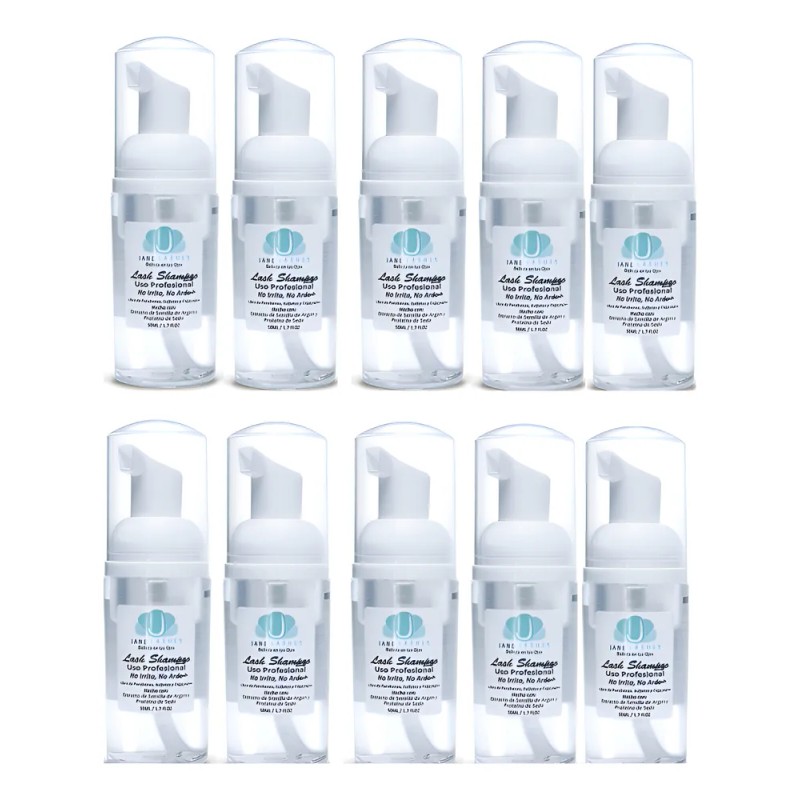 Lash Shampoo Lashes 50ml Pestaña Mink Espuma Limpiadora 10pz Transparente