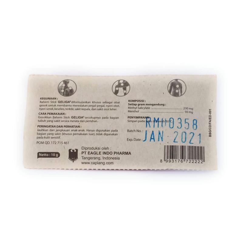 Geliga Stick Balm (Balsem Stick), 10 Gram (Pack of 3)