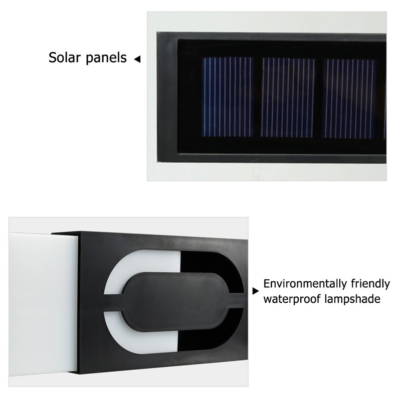Solar Power LED Light Sign House Hotel Door Address Plaque