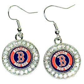 Boston baseball sports fan dangle earrings