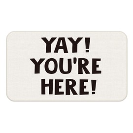 Udinaz Yay You're Here Door Mat, Funny Welcome Doormat Outdoor Indoor Entrance, Funny Welcome Mats for Outside Entryway Porch, 17x30 Inches