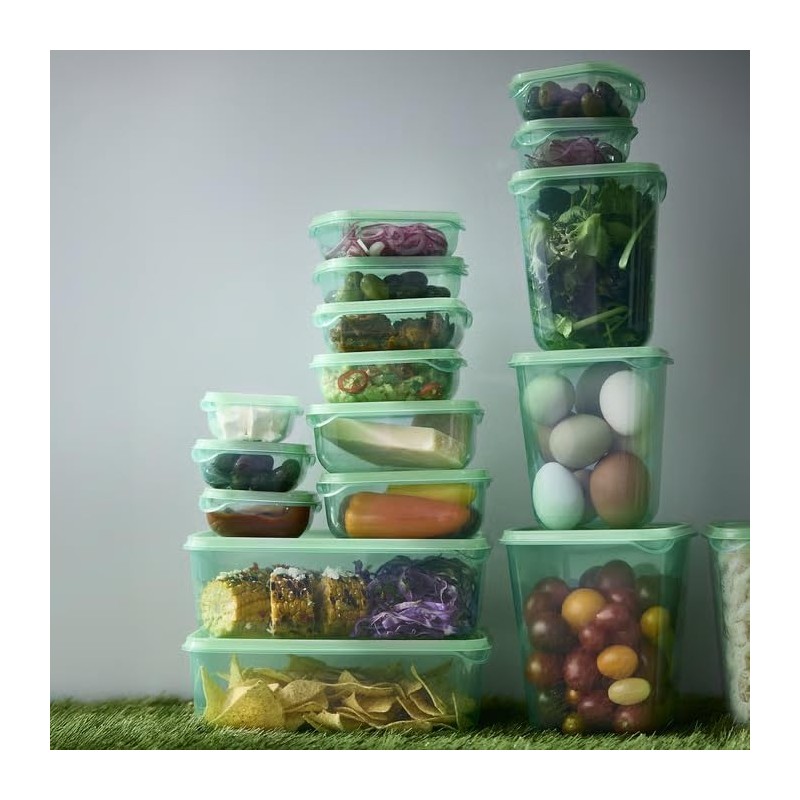 IKEA PRUTA Standard Durable Plastic Storage Food Containers of 17