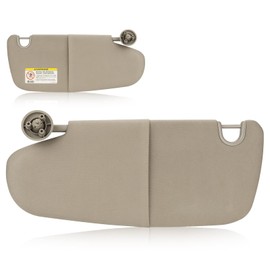 Sun Visor Without Mirror for 2002-2009 Dodge Ram 1500 2500 3500, Left Driver Side Beige Gray Sunvisor Replacement 1CT11TL2AA