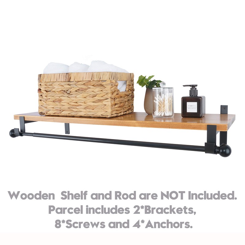 AddGrace Closet Rod Bracket Heavy Duty Shelf Brackets 10 Inch