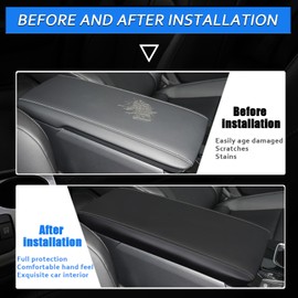 XYHGM Car Center Console Armrest Cover for Toyota Camry 2025 2026 Leather Anti-Scratch Central Arm Rest Box Lid Seat Cover Protector Cushion Saver interior Accessories(White Stitches)