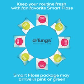 DrTung's Smart Floss - Natural Floss, PTFE & PFAS Free Floss, Gentle on Gums, Expands & Stretches, BPA Free - Natural Dental Floss Cardamom Flavor (Pack of 3)
