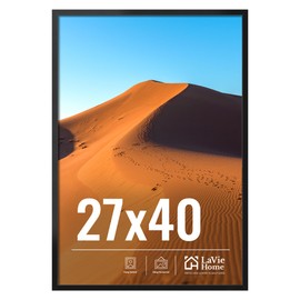LaVie Home 27x40 Picture Frame for Wall Display, 27x40 Black Picture Frame with HD Plexiglas, 27 x 40 Poster Frame 1 Pack, Display Frame for Vertical or Horizontal, Classic Collection