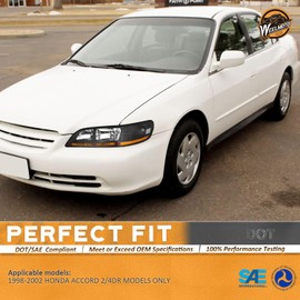 WEELMOTO for 1998-2002 HONDA ACCORD Headlights for 98-02 Headlight Assembly Pair Headlamp Replacement Black Housing Amber Reflector Left+Right