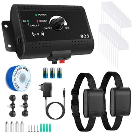 iMounTEK Electric Dog Fence Electric Fence System for Dogs Underground Dog Fence Perimeter Dog Collar Pet Tone Shock Boundary Containment Water Resistant 2 Receivers Outdoor for Dog