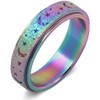 DURSI Women’s Moon and Star Spinner Fidget Rotate Ring for