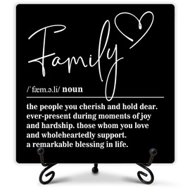 Rustic Farmhouse Decor, Family Sign, Home Office Decor, Inspirational Quotes Desk Decor Gifts for Women Men Family Couple, Home Decor Living Room Bedroom Kitchen Bathroom, 5" x 5"-247