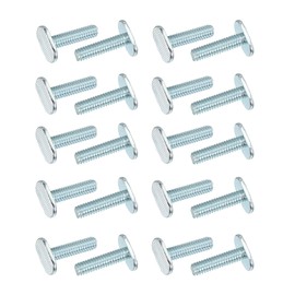 PATIKIL 1/4"-20 t Track Bolts, 20 Pack 1 Inch T-Slot Bolts Kayak Rail Bolt Accessories for Universal t Track Woodworking Jigs and Fixtures, Silver