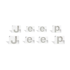 Jeep Front and Rear Emblem Overlay Decal Stickers - 2014-2021 Jeep Grand Cherokee - (Color: Silver-Gray)