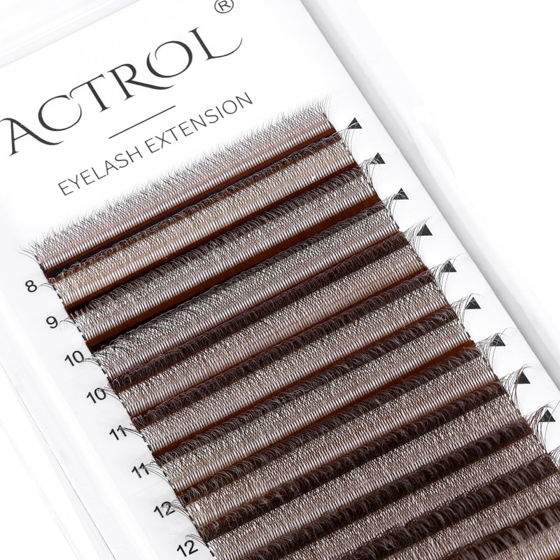 ACTROL W 4D Eyelashes Extension Lashes Brown D Curl 0.07mm