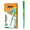 BIC Brite Liner Highlighters, Chisel Tip, 12-Count Pack of Green