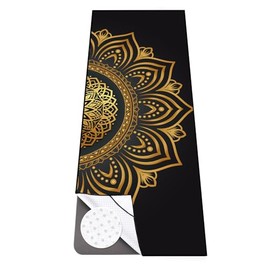 Toalla de yoga colorida con bolsillos en las esquinas, con agarre antideslizante, con puntos, absorbente de sudor, toallas de yoga calientes, mantas d