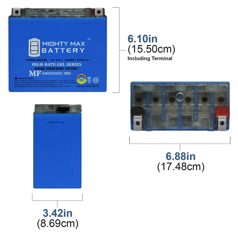 Mighty Max Battery YTX20L-BS Gel Battery for Yamaha YFM700FG Grizzly