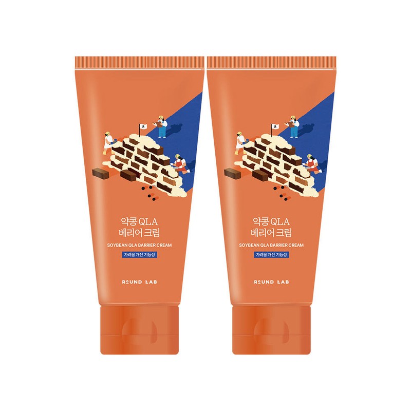 roundlab [2개세트] 라운드랩 약콩 QLA 베리어 크림 80ml