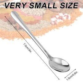 6pcs Tiny Stainless Steel Spoons, 3x0.6 Inch Mini Condiment Spoons Cute Small Spoons for Spice Jars Practical Mini Serving Spoons Very Small Spoon for Salt, Sugar, Honey, Spices