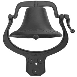 Stark USA Vintage Large Cast-Iron Farmhouse Dinner Bell School Church Dinner Liberty Bell Farm Bell, Black